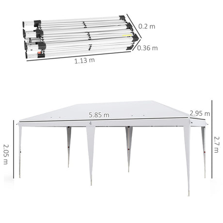 Outsunny 6 x 3(m) Garden Large Gazebo Canopy Waterproof Outdoor Party Tent Marquee