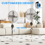 HOMCOM 16" Metal Pedestal Fan with Oscillating, Adjustable Height - Silver Tone