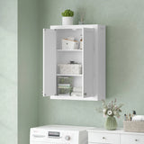 HOMCOM Bathroom Wall Cabinet with Adjustable Shelves - White