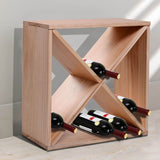 HOMCOM Wooden Wine Rack for 24 Bottle Square Tabletop Storage Holder Stand