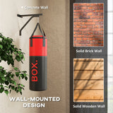 SPORTNOW Unfilled Punching Bag Set with Boxing Bag Bracket, Boxing Gloves, Hand Wraps and 360 Swivel Hook