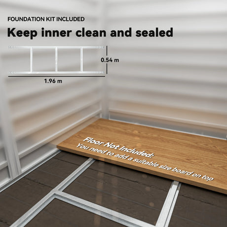 Outsunny 7 x 4ft Garden Shed, Easy to Assemble, Upgraded Galvanised Steel Frame with Foundation Kit, Double Doors with Lock, Outdoor Metal Shed with Vents and Gloves, Garden Storage Shed, Green