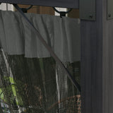 Outsunny 3 x 4m Aluminium Frame Pergola, with Retractable Roof - Dark Grey