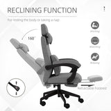 Vinsetto Linen-Look Office Chair, with 160 Reclining Back and Footrest - Grey