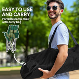 Outsunny Portable Padded Camping Chair, with Bag - Olive Green