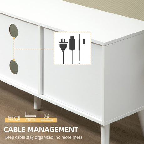 HOMCOM TV Cabinet Stand Unit for TVs up to 50'' with Foldable Drawers, Entertainment Centre for Living Room White