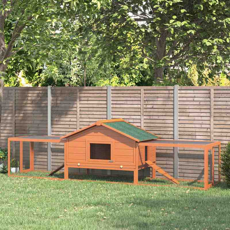 PawHut Wooden Guinea Pigs Hutches W/ Ramp-Golden Red