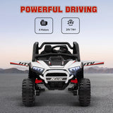 AIYAPLAY 2 Seater 24V 7AH Ride on Truck, Battery Powered Electric Ride On Car w/ Remote, Suspension, 3 Speeds, White