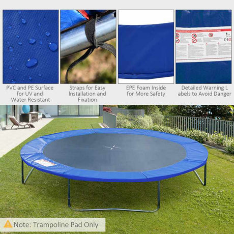 HOMCOM Φ244cm Trampoline Pad Pads Replacement Trampoline Accessories Safety Surround Pads Padding - 8ft Blue