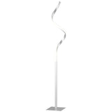 HOMCOM Dimmable Floor Lamp for Living Room, Modern Spiral Standing Lamp with 3 Adjustable Brightness and Square Base, Silver