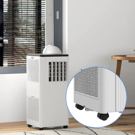 HOMCOM 7,000 BTU App-Controlled Mobile Air Conditioner, 15m2 Radius - White