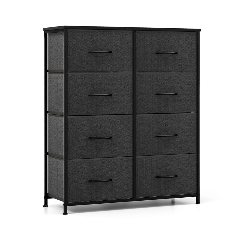 Fabric Dresser for Bedroom Clothes Storage Organizer with 8 Drawers-Black