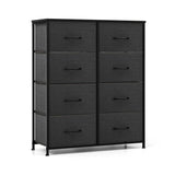 Fabric Dresser for Bedroom Clothes Storage Organizer with 8 Drawers-Black