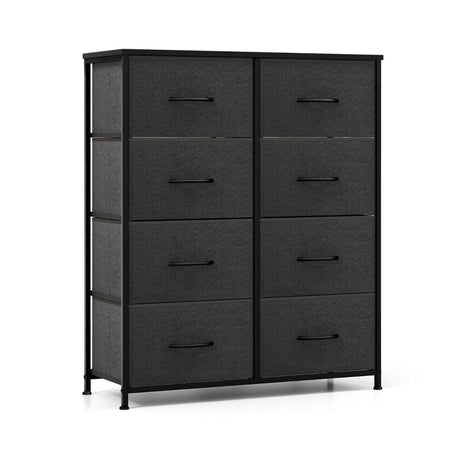 Fabric Dresser for Bedroom Clothes Storage Organizer with 8 Drawers-Black
