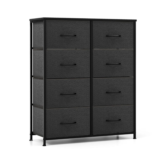Fabric Dresser for Bedroom Clothes Storage Organizer with 8 Drawers-Black