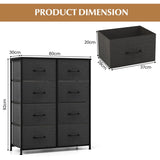 Fabric Dresser for Bedroom Clothes Storage Organizer with 8 Drawers-Black
