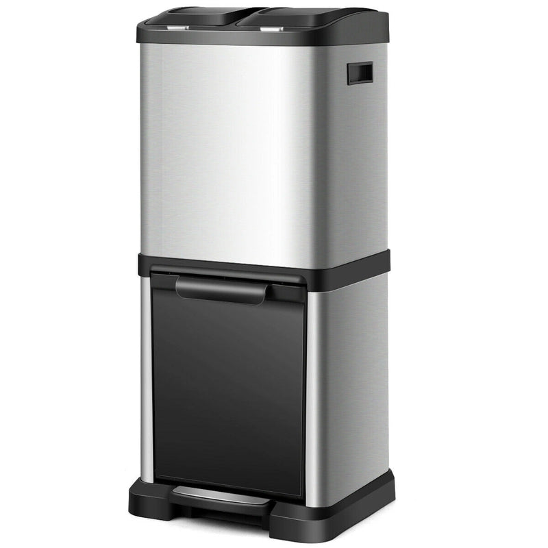 8.5 Gallon Garbage Bin with Pedal and 3 Buckets
