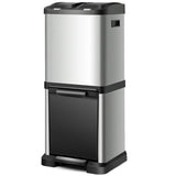 8.5 Gallon Garbage Bin with Pedal and 3 Buckets
