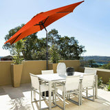 9ft Patio Market Table Umbrella with Push Button Tilt and Crank-Orange