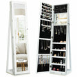 Free Standing Jewelry Armoire with Full Length Mirror for Bedroom