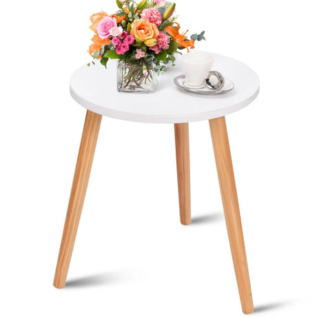 Multifunctional Round Side End Table with Modern Design for Living Room/Bedroom/Office