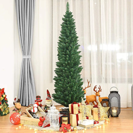 1.5 M Slim Pencil Christmas Tree with Branch Tips for Indoor Decoration