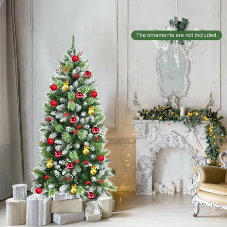 Snow Sprayed Christmas Tree for Holiday Festival Decoration-5'
