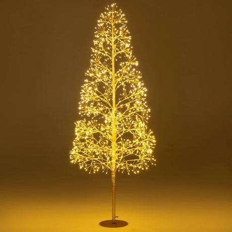 1.5 m 1500 LED Warm White Lighted Cedar Tree with Grounds Stakes for Christmas Decorations