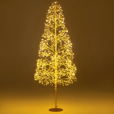 1.5 m 1500 LED Warm White Lighted Cedar Tree with Grounds Stakes for Christmas Decorations
