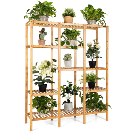 Multifunctional Bamboo Shelf Storage Organizer Rack