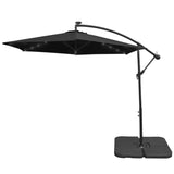 Black 3m LED Cantilever Parasol With Plain Base