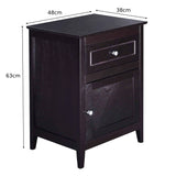 2-Tier Accent Table with Spacious Tabletop-Dark Brown