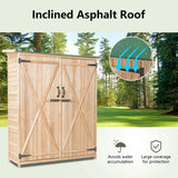 64 Inch Wooden Storage Shed Outdoor Fir Wood Cabinet