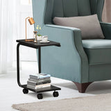 2-Tier Snack Stand Rolling Sofa Side Table