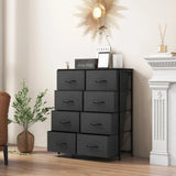 Fabric Dresser for Bedroom Clothes Storage Organizer with 8 Drawers-Black
