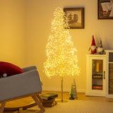 1.5 m 1500 LED Warm White Lighted Cedar Tree with Grounds Stakes for Christmas Decorations