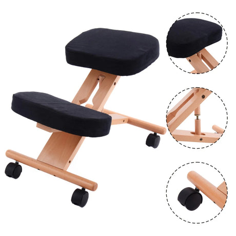 Adjustable Relieving Back and Neck Pain Knee Chair Stool with Thick Comfortable Cushion