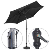 2.7m Garden Parasol with Crank-Black