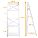 Modern 4-Tier Ladder with Storage Shelf for Home and Office
