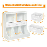 3-layer Kids Cubby Bin Combo Storage Organizer for kids' Room-White