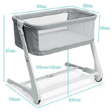 Baby Height Adjustable Bassinet with Washable Mattress-Gray