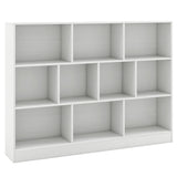3-Tier Organizer 10-Cube Bookshelf 140CM Wood Display Shelf for Living Room-White