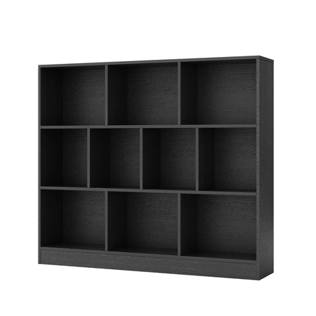 10-Cube Bookshelf Freestanding Storage Organizer with 2 Anti-Tipping Kits-Black