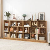 120 CM 10-Cube Freestanding Bookshelf with 2 Anti-Tipping Kits-Natural