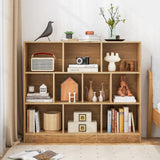 120 CM 10-Cube Freestanding Bookshelf with 2 Anti-Tipping Kits-Natural