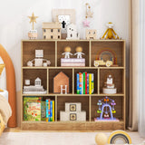 120 CM 10-Cube Freestanding Bookshelf with 2 Anti-Tipping Kits-Natural