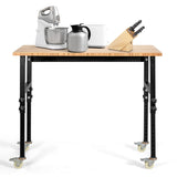 48"24" Adjustable Height Mobile Workbench with Caster-Natural
