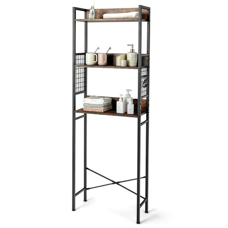 3-Tier Over-The-Toilet Storage Rack with Detachable Hooks