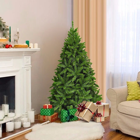 5 Feet Artificial Fir Christmas Tree with LED Lights and 600 Branch Tips