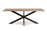Giner and Colomer  Dining Table In Solid Acacia Wood With Metal Base (180 cm Top)